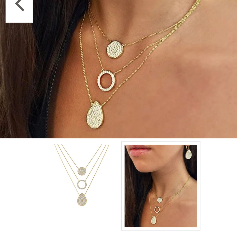 Jennifer Miller - Pave CZ Triple Layer Necklace